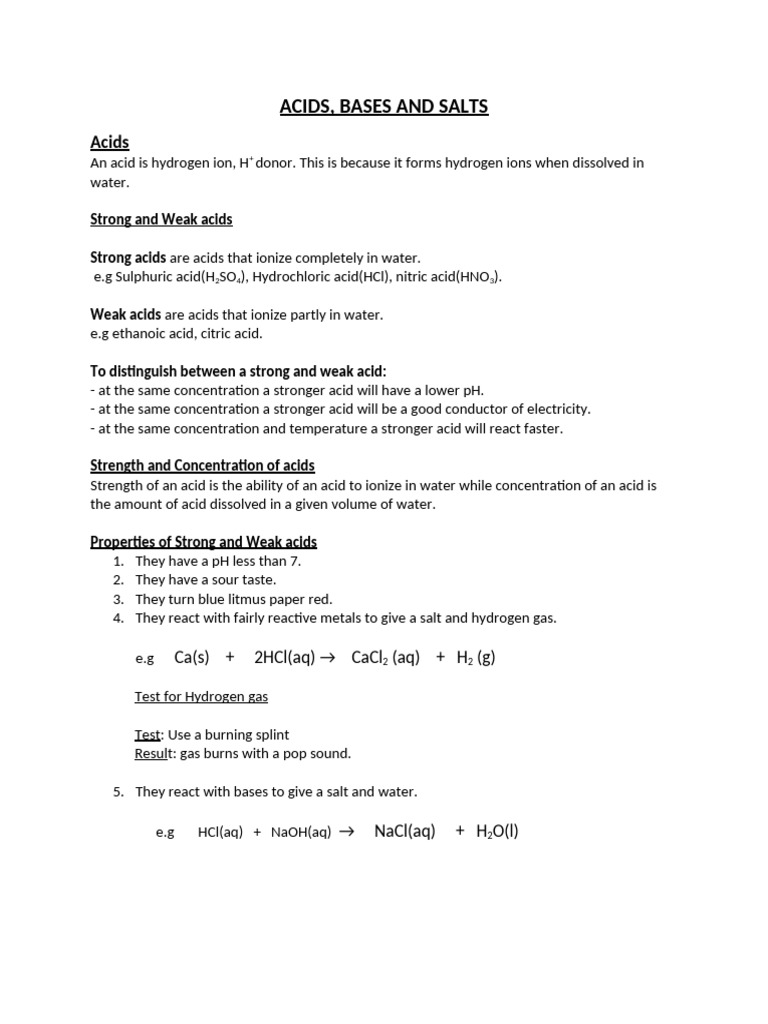 ACIDS AND BASES and SALTS | PDF | Hydroxide | Acid