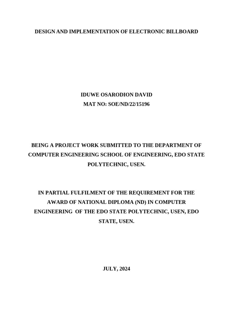 Design and Implementation of Electronic Billboard | PDF | Bipolar ...