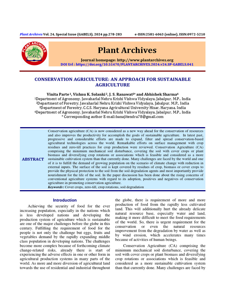 Conservation Agriculture for Sustainability | PDF | Crop Rotation ...