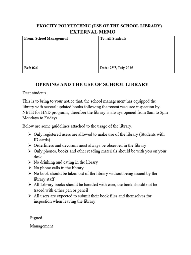 Library Usage Guidelines for Students | PDF