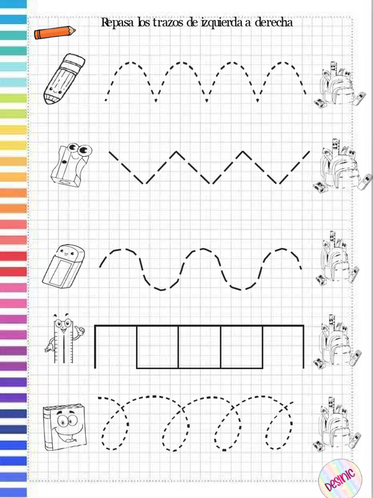 Trazos para Preescolar 2: Colorea y Repasa | PDF