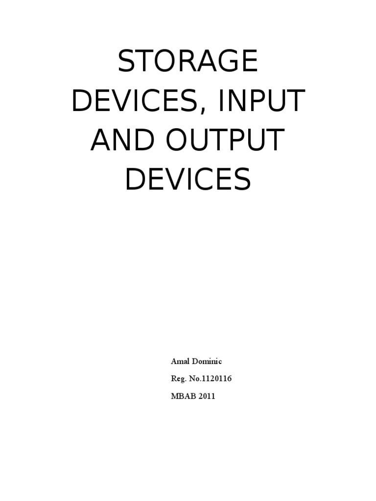 Input, Output, and Storage Devices | PDF | Compact Disc | Input/Output