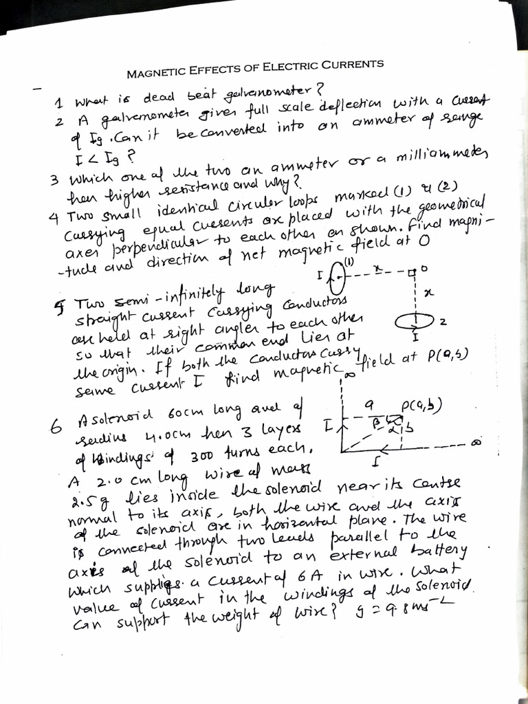 Test of Magnetic Effect of Electric Current | PDF