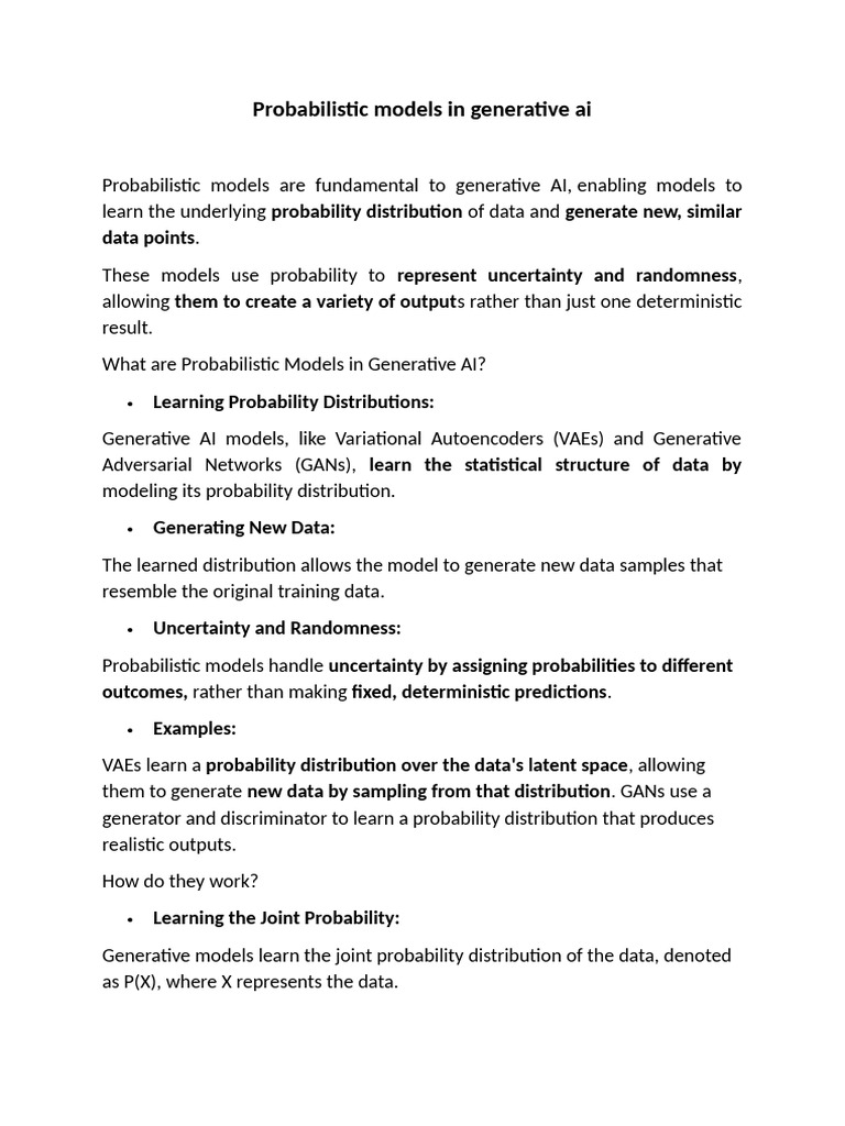 Understanding Probabilistic Models in AI | PDF | Probability ...