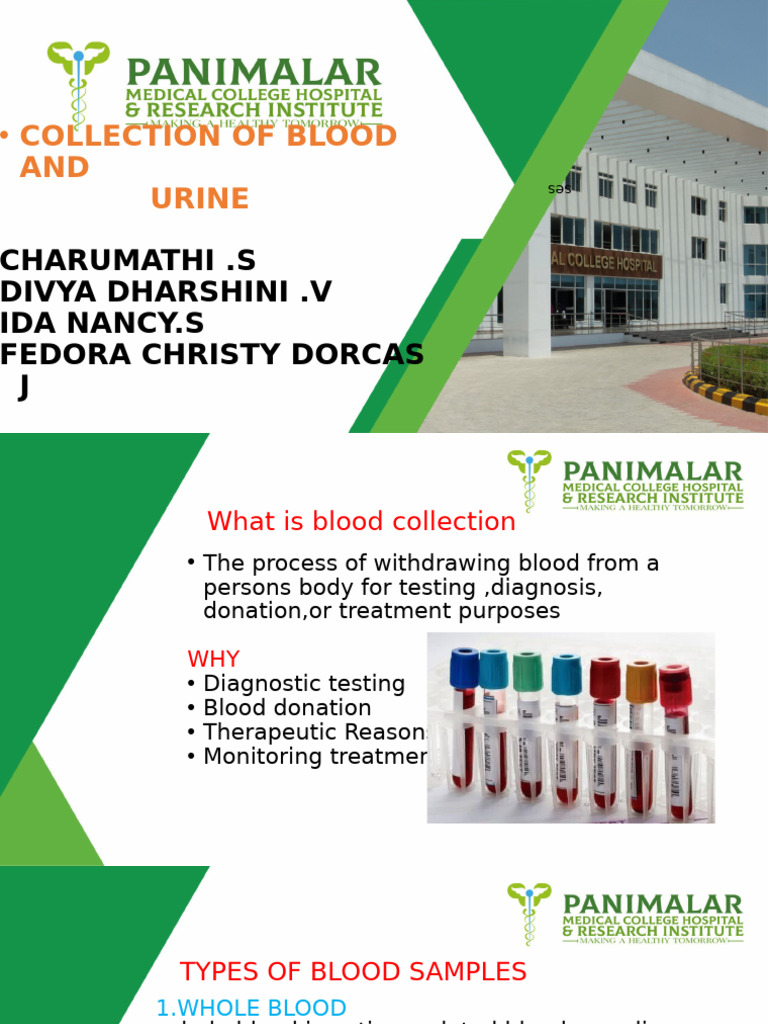 Blood and Urine Collection Guide | PDF | Blood Plasma | Blood