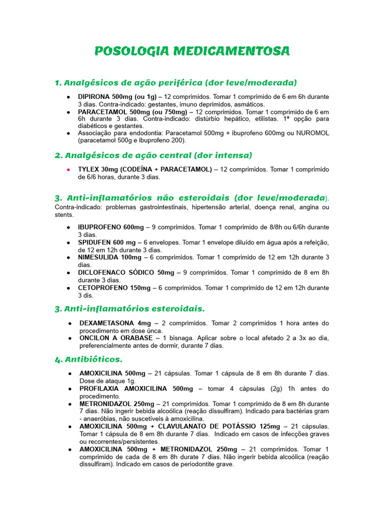 Posologia de Medicamentos: Guia Completo | PDF | Especialidades médicas ...