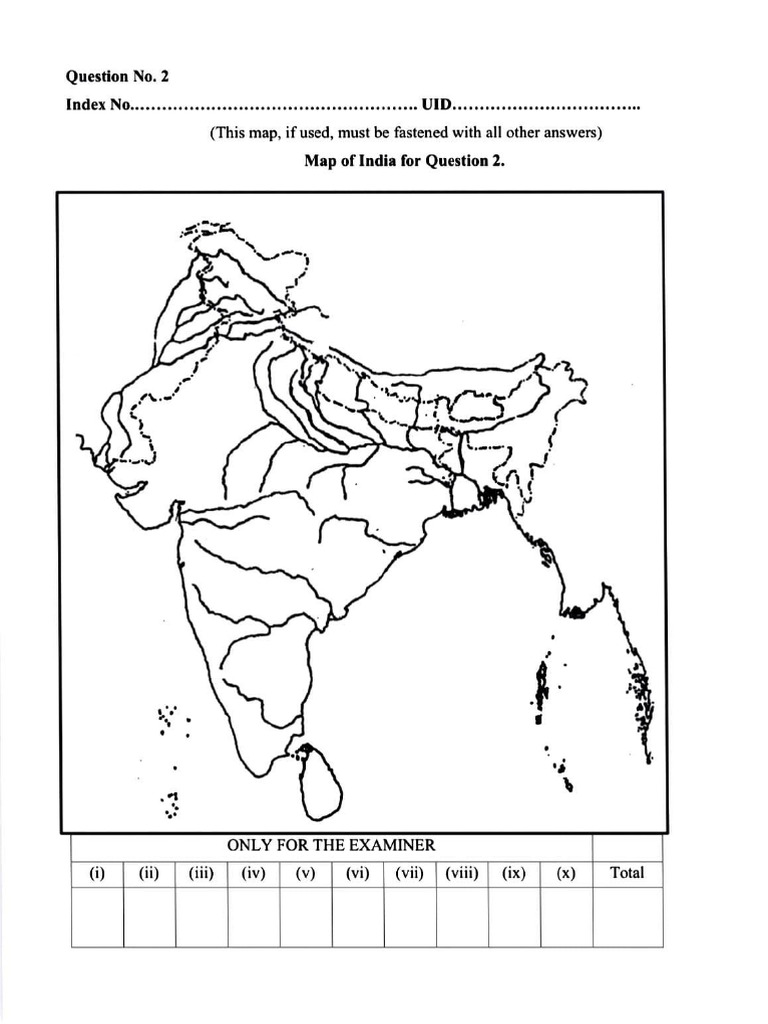 India (Physical)_outline Map | PDF