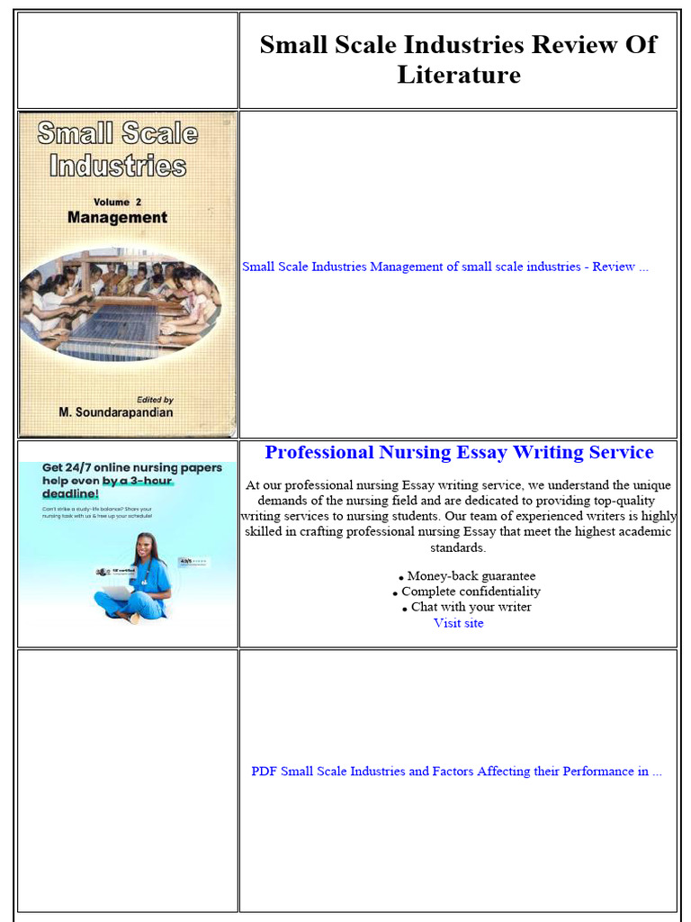 Small Scale Industries Review of Literature | PDF | Entrepreneurship ...