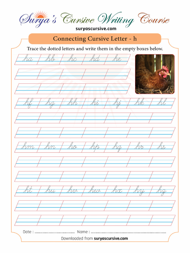 Connecting All Letters Small H | PDF