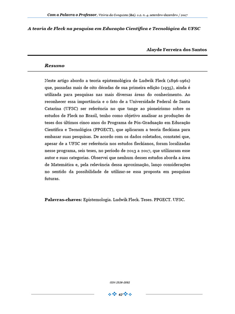 Teoria de Fleck na Educação Científica | PDF | Pensamento | Science