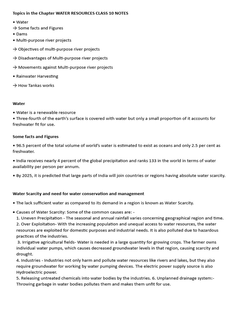 Advantages and Disadvantages of Dams | PDF | Water Scarcity | Water ...