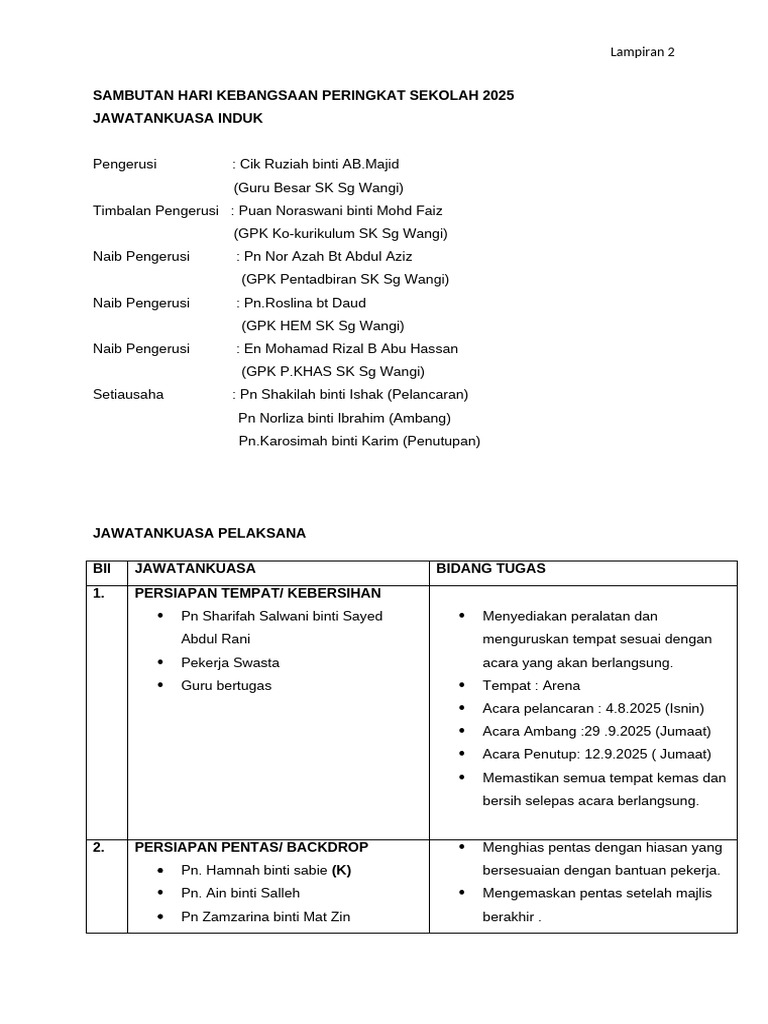 Aturcara Sambutan Merdeka 2025 | PDF