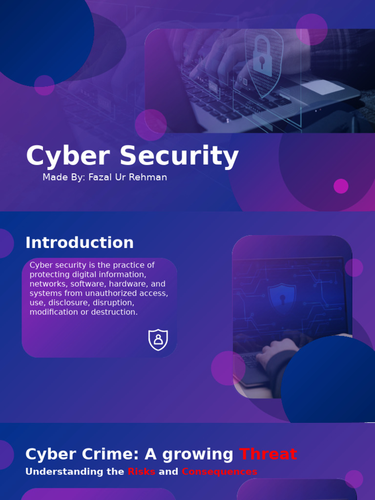Cyber Security and Cyber Crime Presentation | PDF | Security | Computer ...