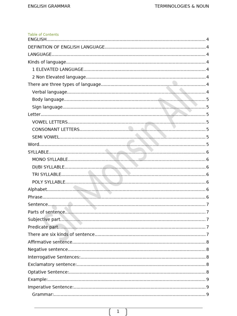 English Grammar Terminologies Explained | PDF | Grammatical Gender | Noun