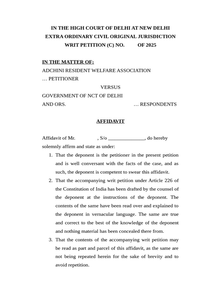 Affidavit of Authority for Petition | PDF | Affidavit | Common Law