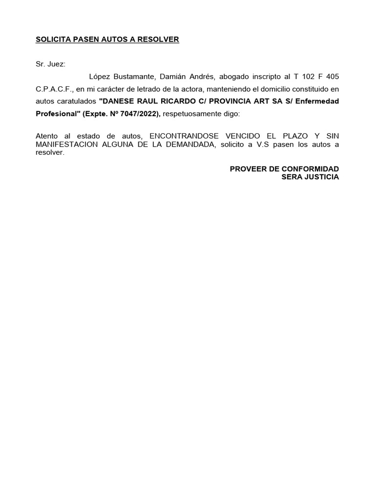Solicita Pase A Resolver | PDF