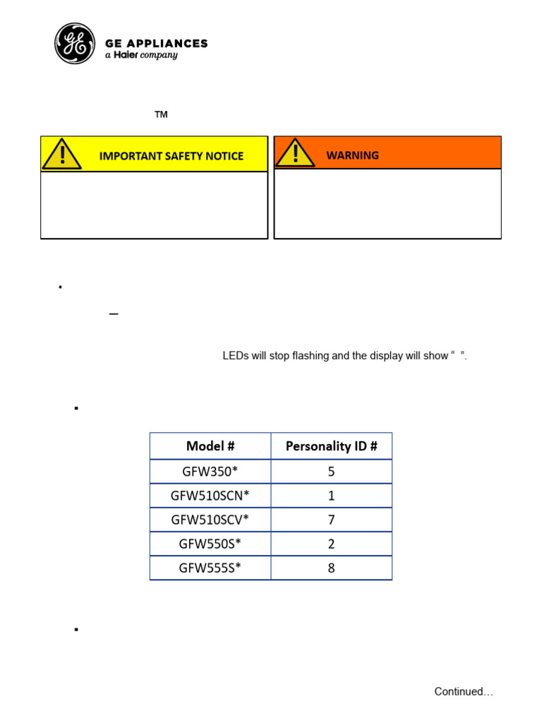 GE Washer Main Board Programming Guide | PDF | Manufactured Goods