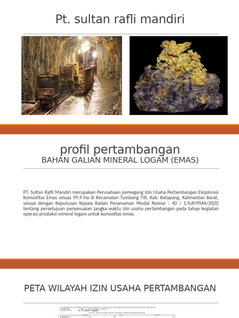Profil PT. Sultan Rafli Mandiri Emas | PDF