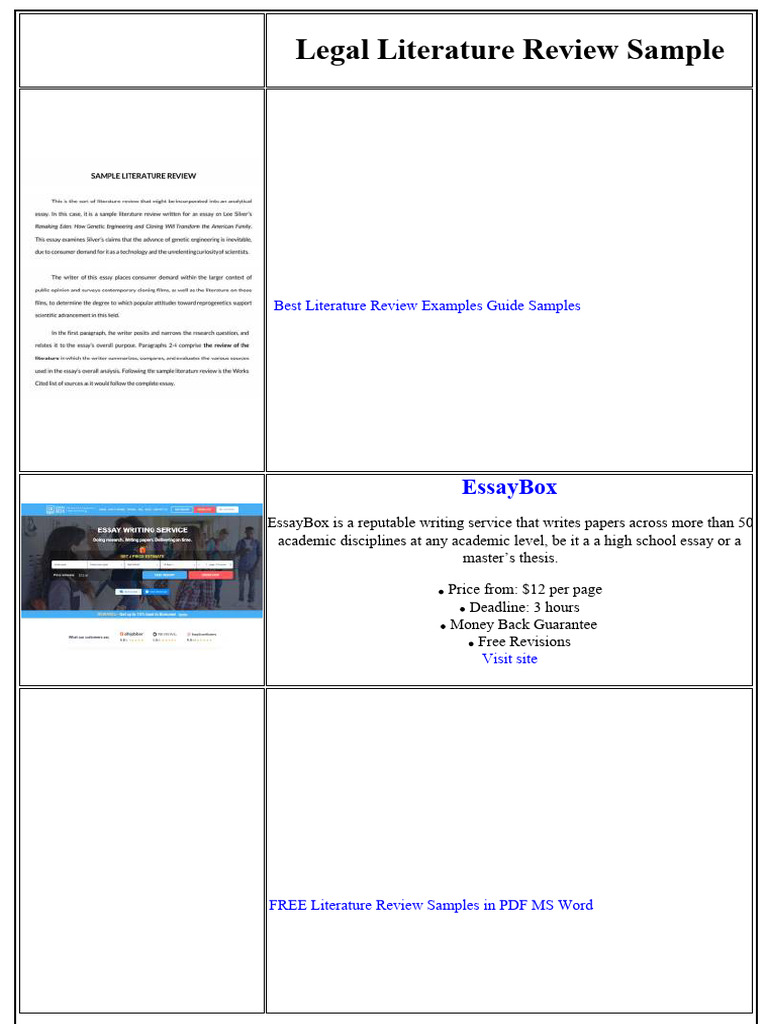 Legal Literature Review Sample | PDF | Thesis | Essays