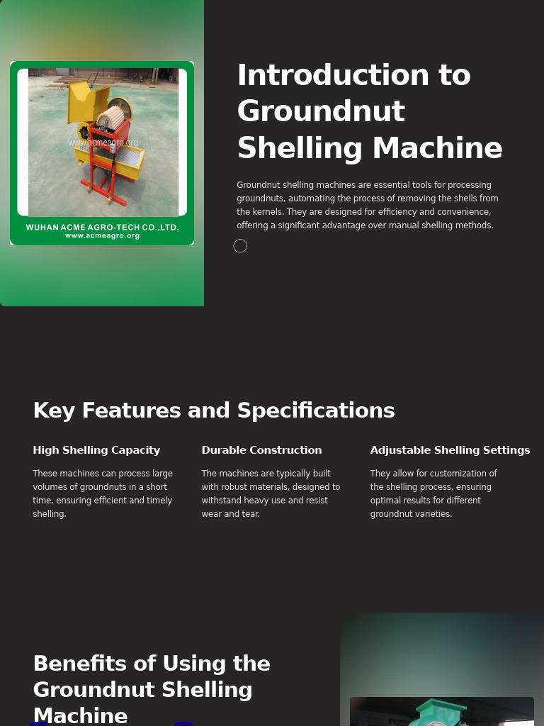 Groundnut Shelling Machine Overview | PDF | Machines | Automation