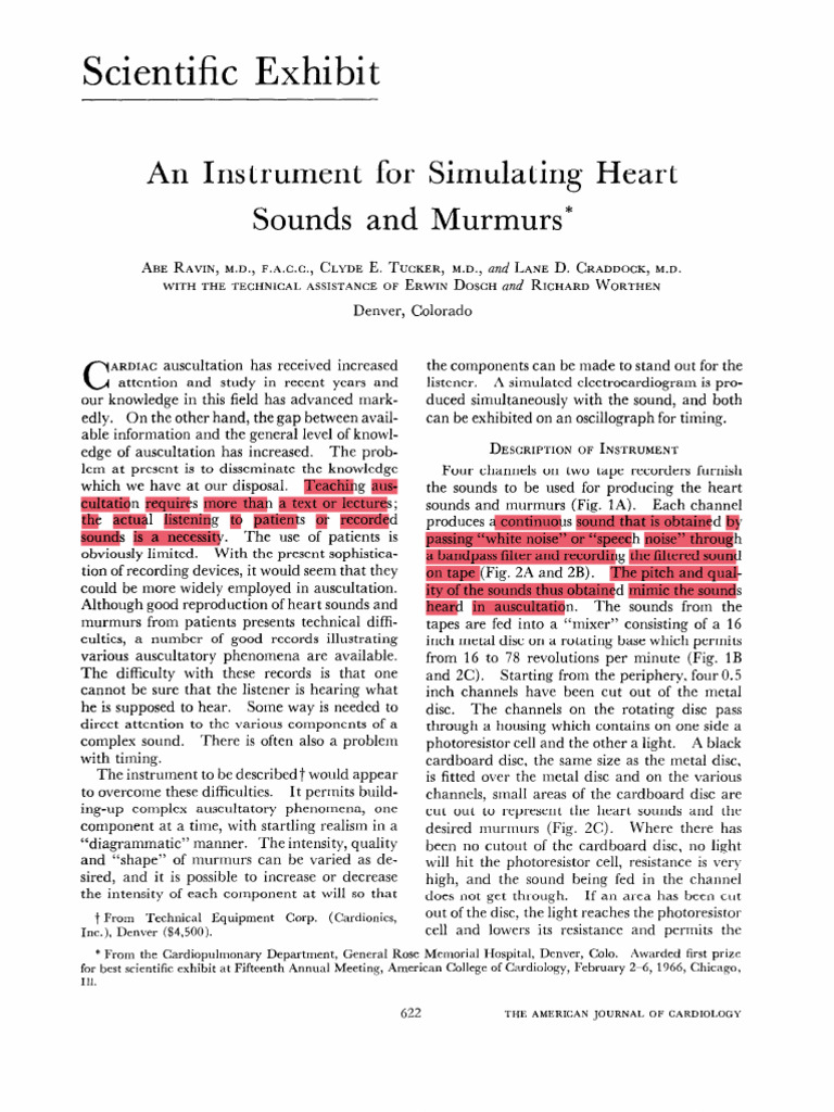 Heart Sound Simulator for Auscultation | PDF | Sound | Heart