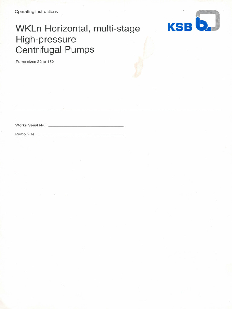KSB WKLN Pump Manual | PDF