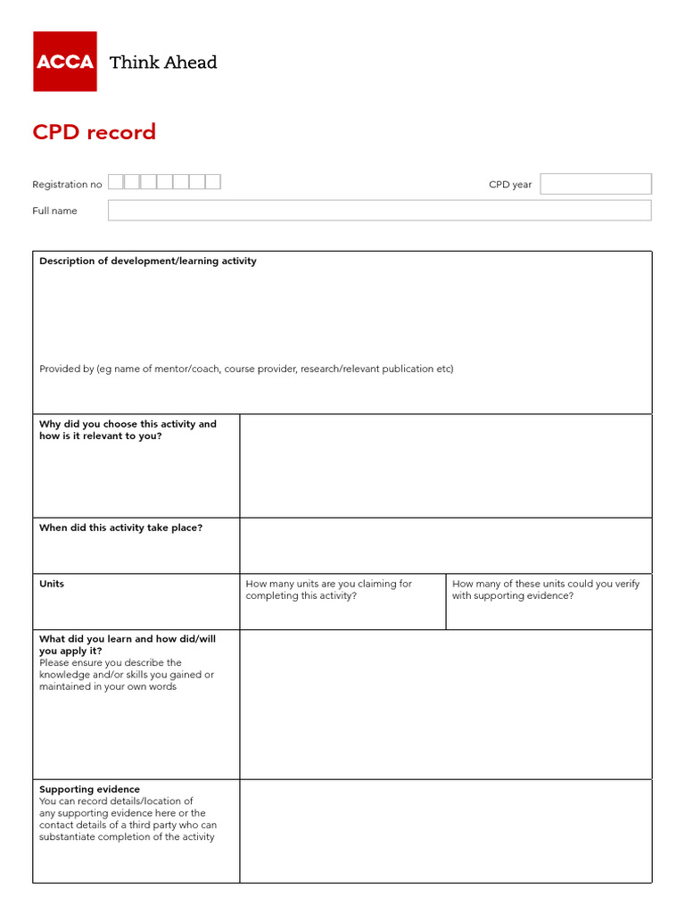 CPD Record Template Guide | PDF