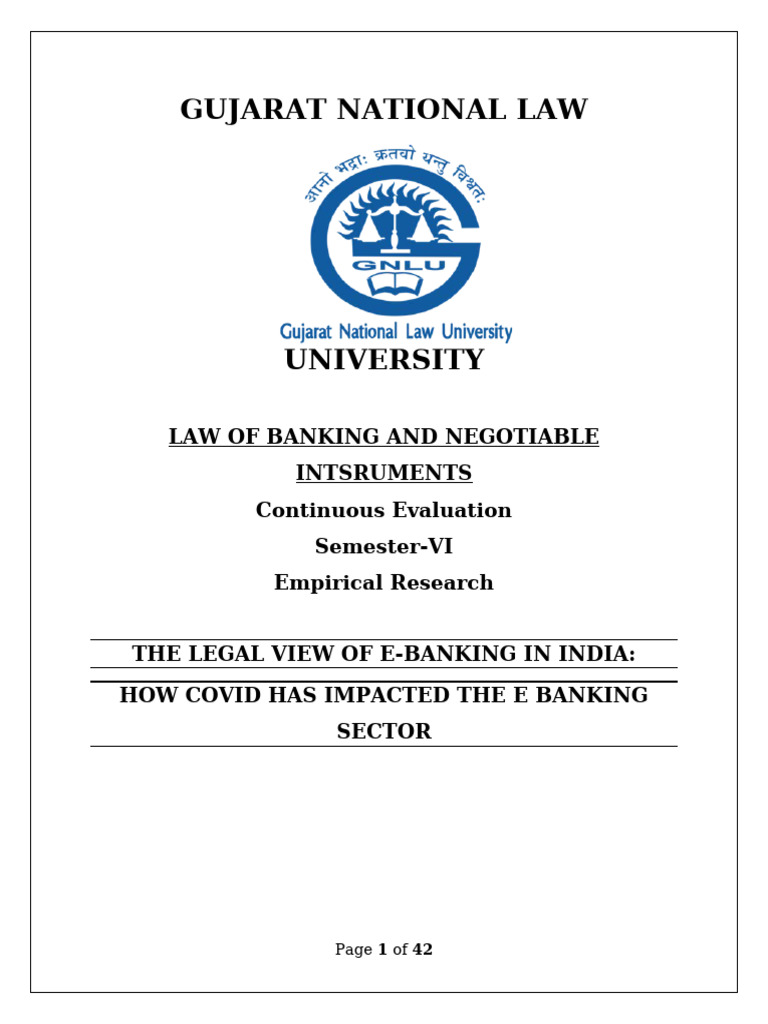 The Legal View of EBanking in India | PDF | Banks | Online Banking
