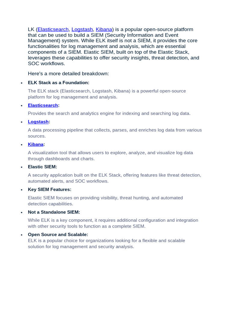 ELK Stack as a SIEM Solution Guide | PDF