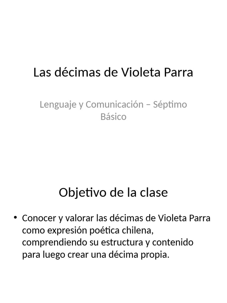 Décimas de Violeta Parra: Análisis y Creación | PDF