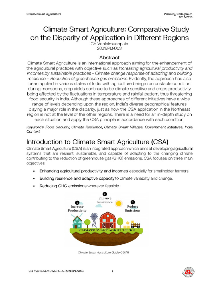 Climate Smart Agriculture Strategies | PDF | Agriculture | Natural ...