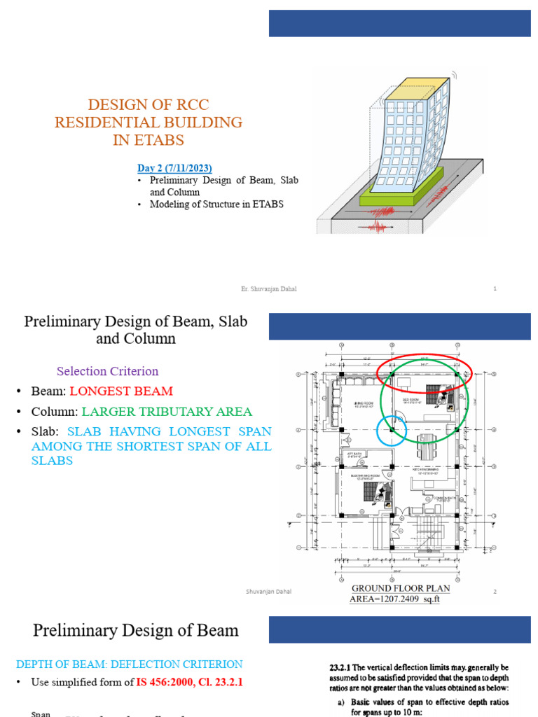 Day 2 - Preliminary Design & Modeling (DESIGN OF RCC RESIDENTIAL ...