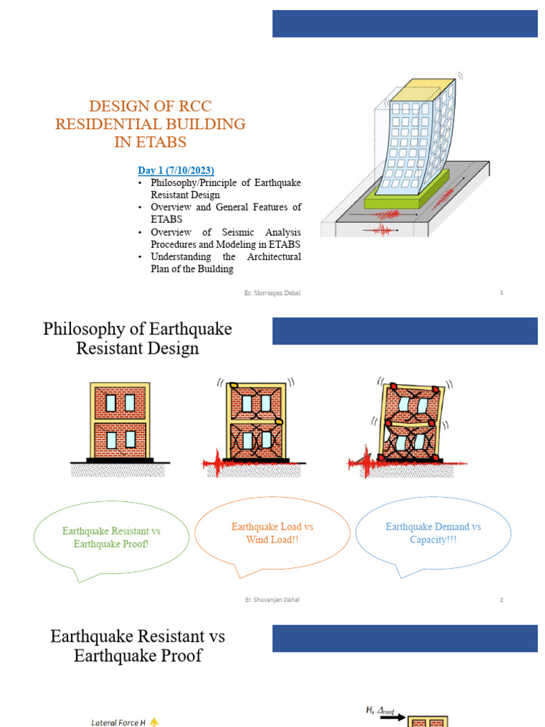 Day 1 - Introduction (DESIGN OF RCC RESIDENTIAL BUILDING IN ETABS ...