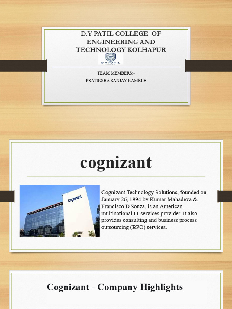 Cognizant Technology Solutions Overview | PDF | Outsourcing | Business ...