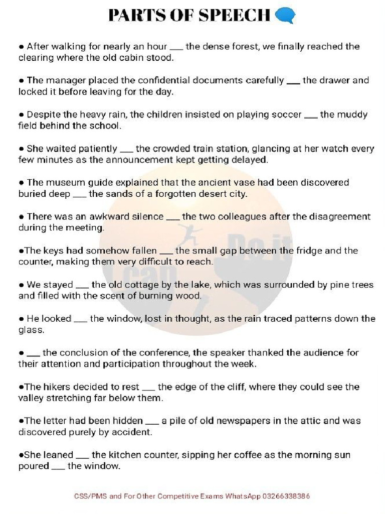 Preposition Practice | PDF
