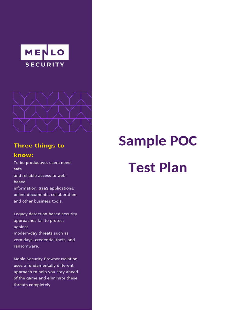 Menlo Security DLP POC Test Plan | PDF | Cloud Computing | World Wide Web