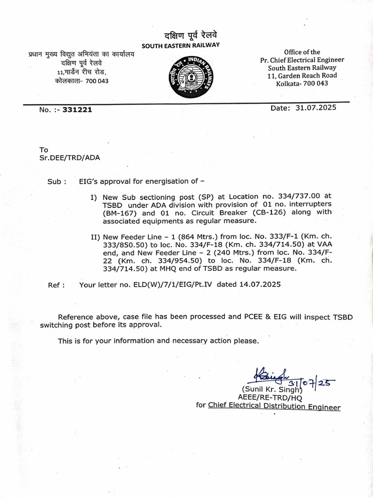 Letter To ADA For TSBD SP EIG Inspection | PDF