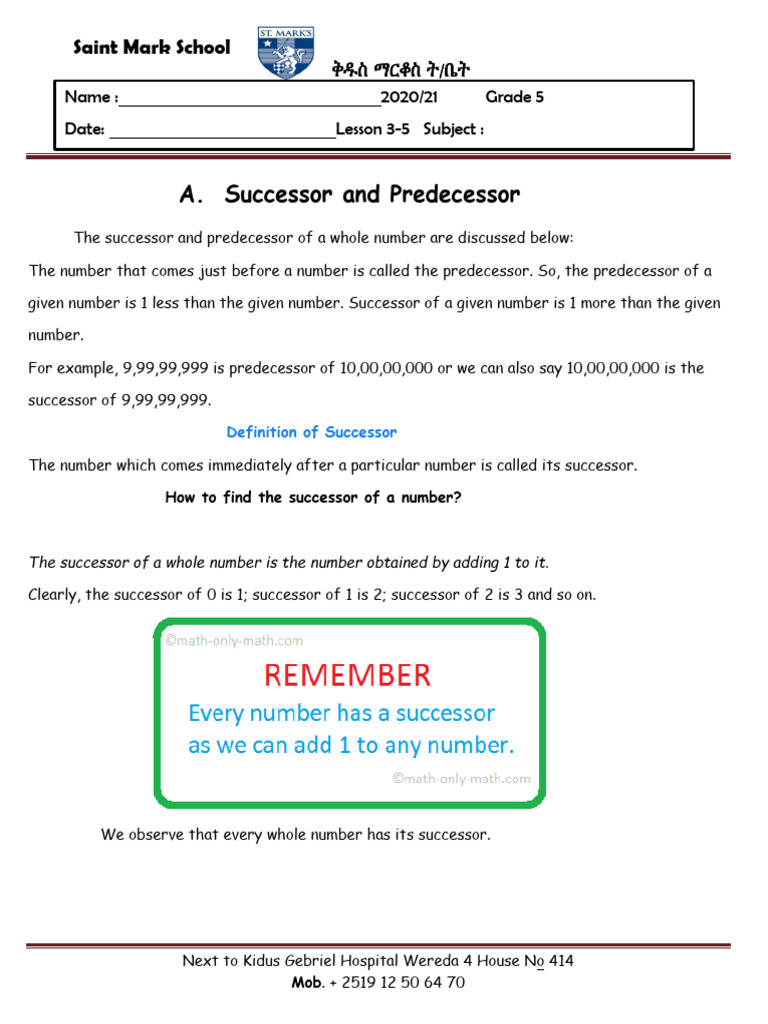 Math G-5 Lesson Notes 3-5 | PDF | Mathematics | Numbers