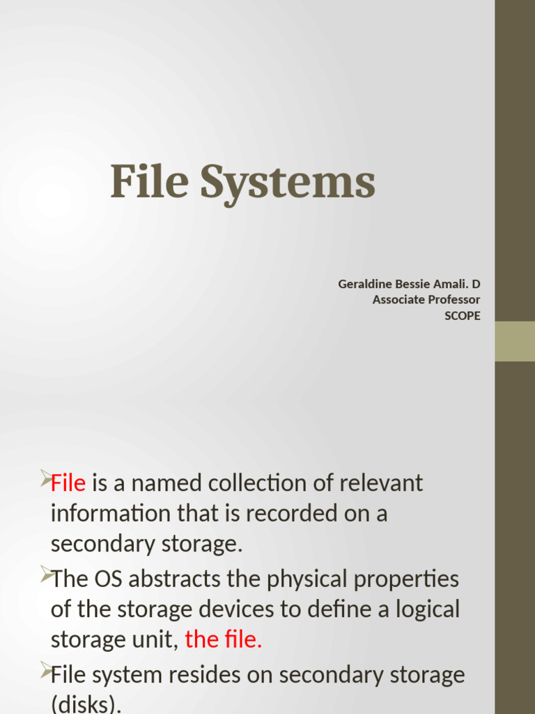 Understanding File Systems and Operations | PDF | Computer File | File ...