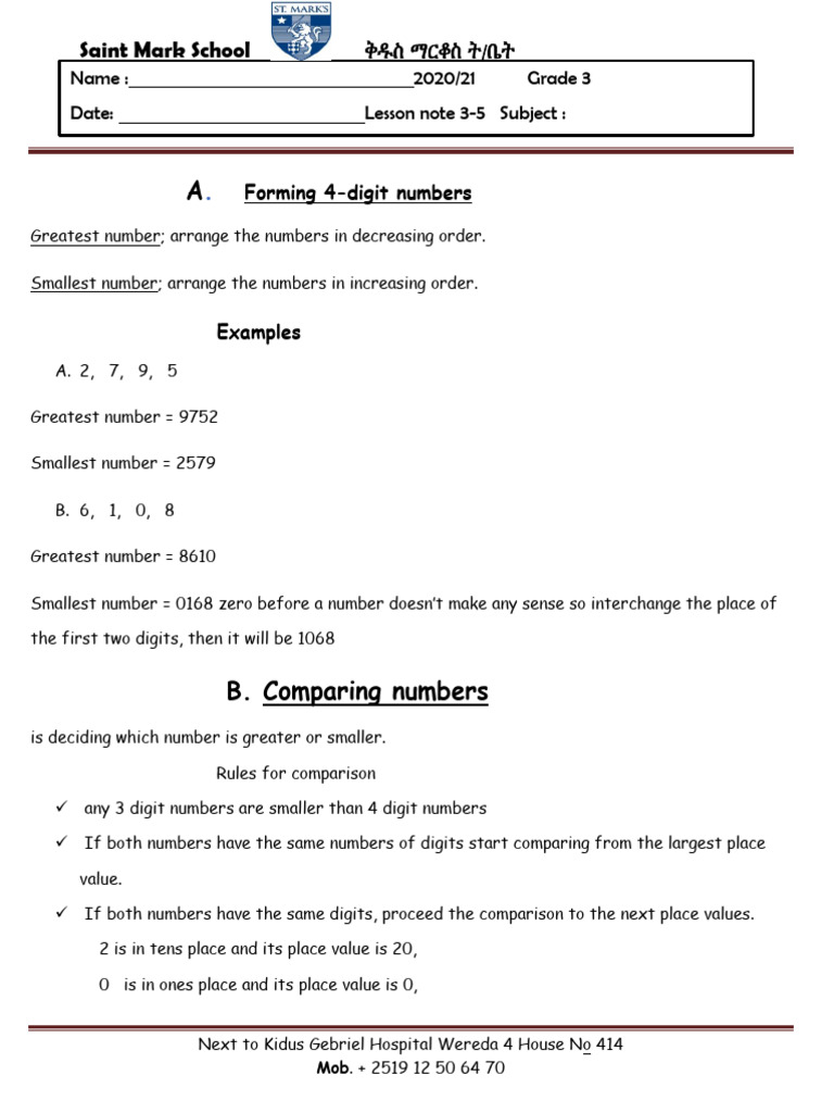 Grade 3 Math Lesson Notes | PDF | Mathematics | Arithmetic