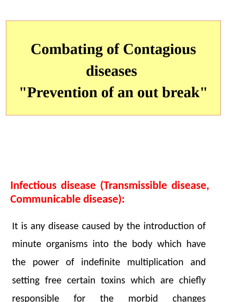 Combating of Contagious Diseases | PDF | Infection | Microbiology