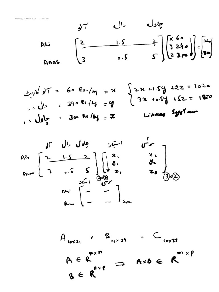 Matrix Representation of Linear Functions | PDF