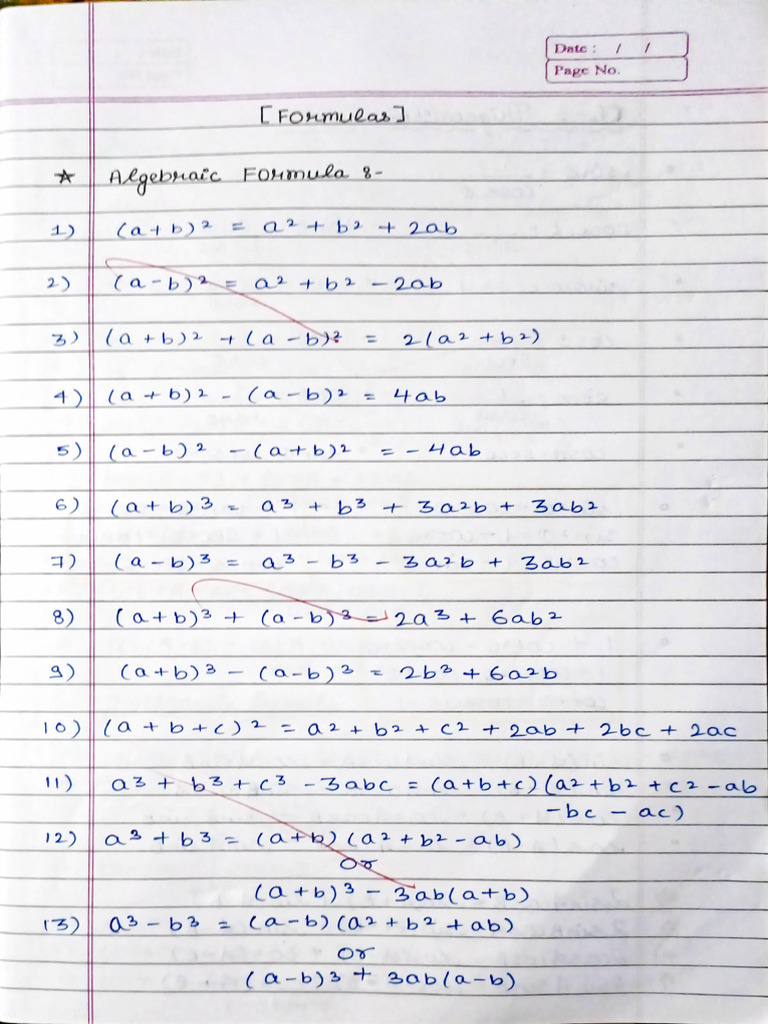 Formulae of Maths | PDF