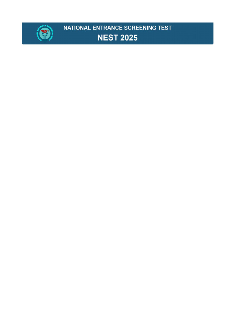 NEST Application Form 2025 | PDF