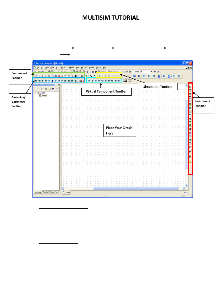 Multisim Tutorial: Circuit Design Basics | PDF | Electrical Network ...
