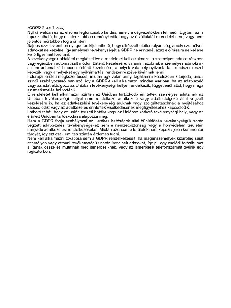GDPR Mikor És Hol | PDF