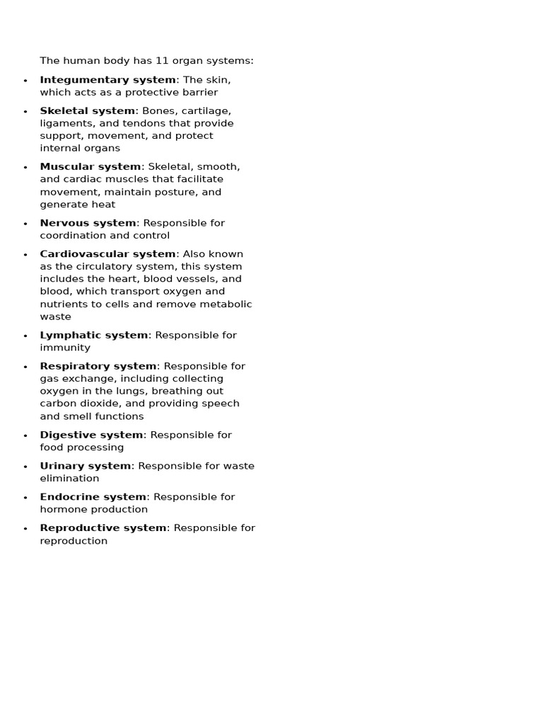 Organ Systems | PDF