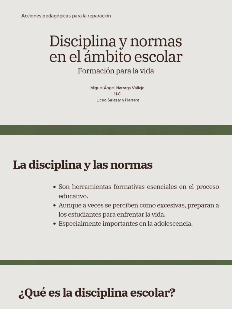 Disciplina y Normas en El Ámbito Escolar PDF | PDF | Disciplinas ...