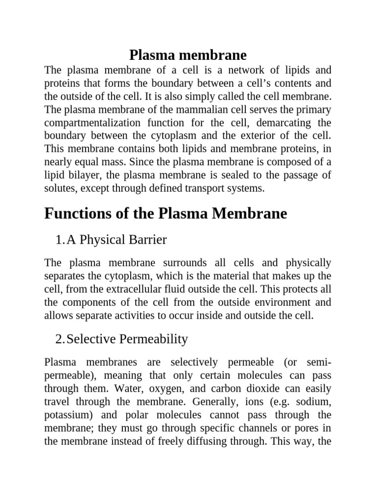 BCH 411 Note Abdul-1 | PDF | Cell Membrane | Biology