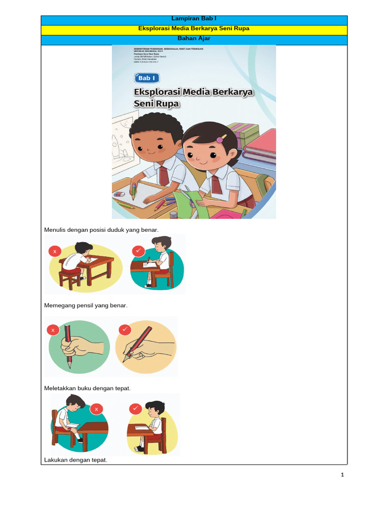 LKPD Seni Rupa Kelas 1 SD Semester 1 | PDF